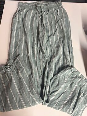 Auden Sage Green Striped Jogger Pants